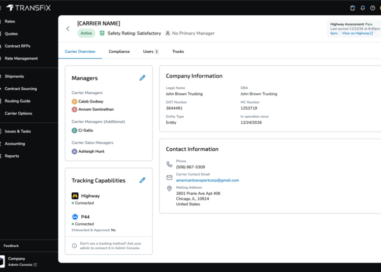 Transfix integrates Highway carrier vetting into TMS