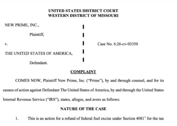 Prime Is Suing the IRS for $11 Million Over Fuel Tax It Paid on Reefer Diesel. The Same Credit It Is Fighting For Is One Small Carriers Can Claim Too.