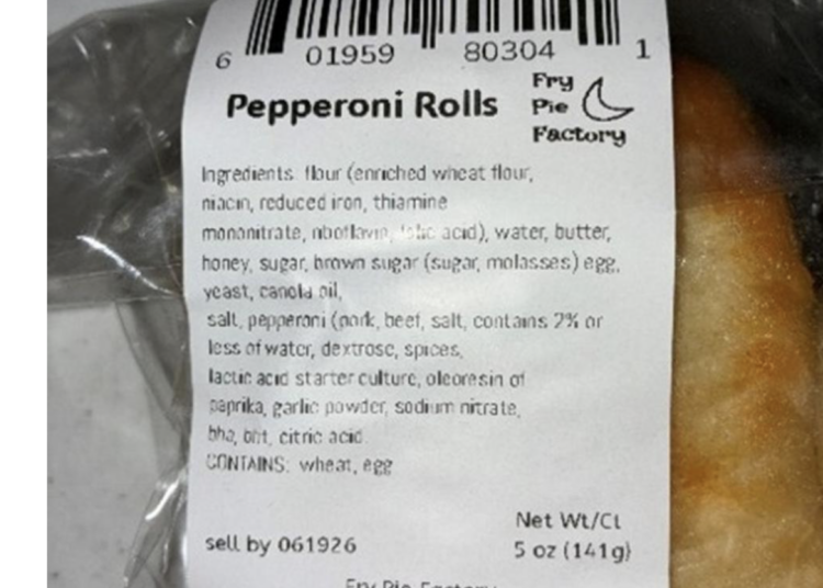 Pepperoni rolls recalled because of undeclared milk