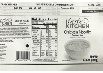 Chicken noodle soup recalled because of lack of import reinspection
