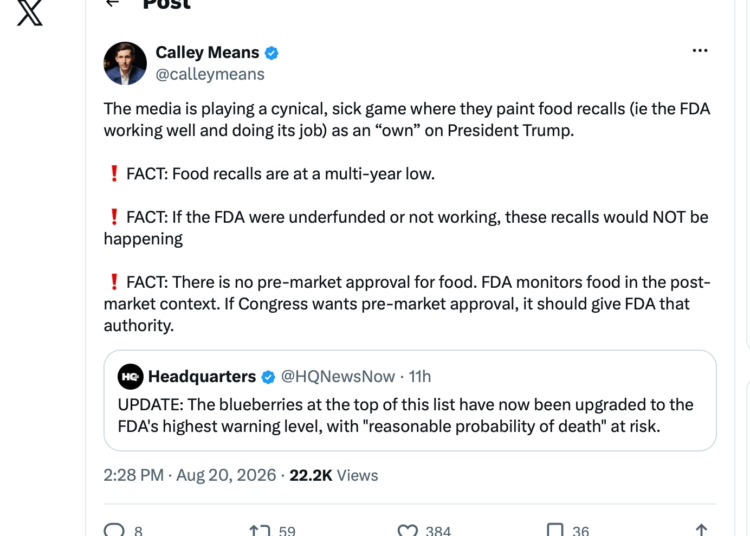 Publisher’s Platform: There Is No Premarket Approval for Food, Says the Senior Food Adviser at HHS. Ten Days Earlier His Own Secretary Called the Exception to It a Loophole That Industry Hijacked.
